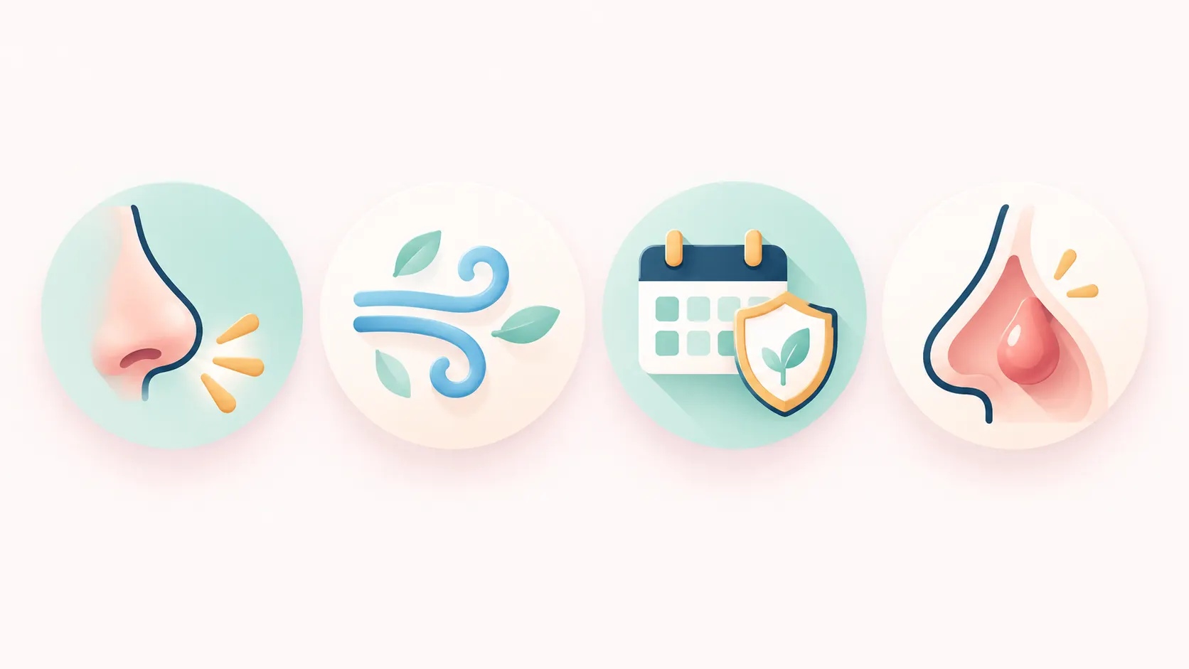 Four small badge icons representing the four Nasonex approved uses