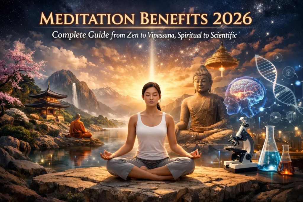 An illustration of meditation benefits