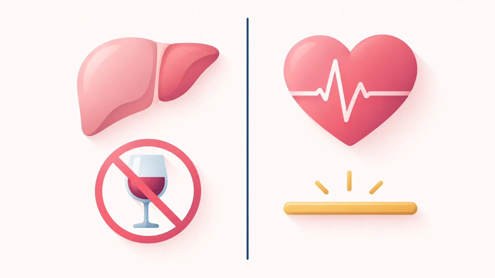 Liver icon and heart icon representing the distinct Cymbalta and Lexapro safety warnings